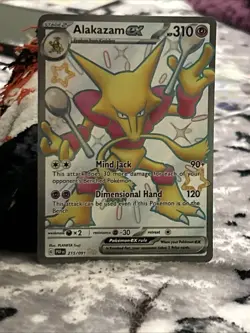 Pokemon TCG SV-Paldean Fates Alakazam ex #215/091 Shiny Ultra Rare - Image 1
