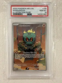 2025 Pokemon Mega Evolution Marshadow Illustration Rare #146/132 PSA 10 GEM MINT - Image 1