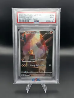 2023 POKEMON MEW EN-151 ILLUSTRATION RARE #168 CHARMANDER PSA 9 - Image 3