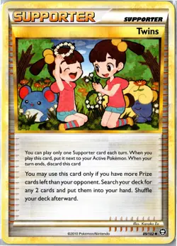 Twins HGSS Triumphant 89/102 2010 Uncommon Moderately Played - Image 1