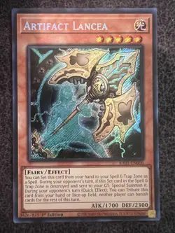Yugioh Artifact Lancea RA01-EN006 Secret Rare 1st Edition NM - Image 1