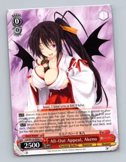1x All-Out Appeal, Akeno #W120-E092 U Weiss Schwarz Fujimi Fantasia Bunko Vol. 2 - Image 1