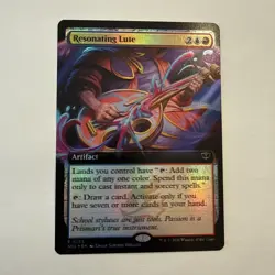 MISPRINT Resonating Lute FOIL Extended Art 355 Strixhaven SOS MTG Rare Unplayed - Image 1