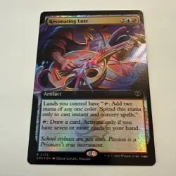 MISPRINT Resonating Lute FOIL Extended Art 355 Strixhaven SOS MTG Rare Unplayed - Image 2