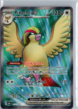 Pidgeot ex 217/197 Obsidian Flames Pokemon TCG Holo Ultra Rare NM - Image 1