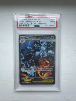 PSA 9 MEGA CHARIZARD X EX 125/094 Phantasmal Flames Pokemon - Image 1