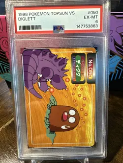 1998 Pokemon Japanese Topsun VS #050 Diglett PSA 6 - Image 1