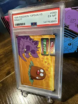 1998 Pokemon Japanese Topsun VS #050 Diglett PSA 6 - Image 2