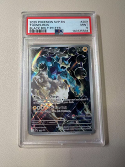 2025 Pokemon SVP EN 209 Thundurus Black Bolt Pokemon Center ETB Promo PSA 9!!! - Image 1