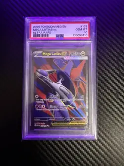 Pokemon Mega Latias ex 163/132 ME01 Mega Evolution Ultra Rare Holo PSA 10 - Image 1