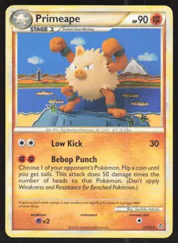 Primeape 22/95 Rare HGSS Unleashed Pokemon Lightly Played - Image 1