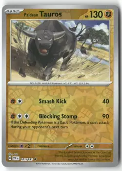 Paldean Tauros 101/191 Uncommon Surging Sparks Pokemon Reverse Holo Near Mint - Image 1