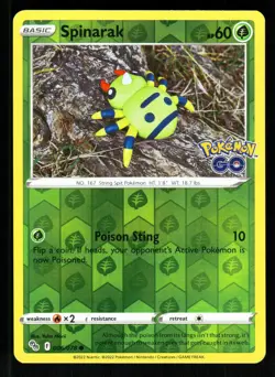 Spinarak 006/078 Pokemon GO Common Reverse Holo NM - Image 1