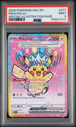 PIKACHU EX Ascended Heroes Special Illustration Rare #277 PSA 9 Pokemon - Image 1