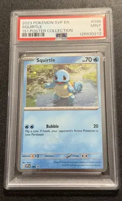 2023 POKEMON SVP BLACK STAR PROMO 151 POSTER COLL #048 SQUIRTLE PSA 9 SWIRL 🌀 - Image 1