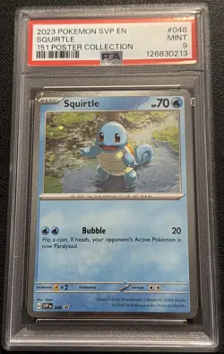 2023 POKEMON SVP BLACK STAR PROMO 151 POSTER COLL #048 SQUIRTLE PSA 9 SWIRL 🌀 - Image 2