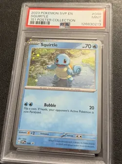 2023 POKEMON SVP BLACK STAR PROMO 151 POSTER COLL #048 SQUIRTLE PSA 9 SWIRL 🌀 - Image 4