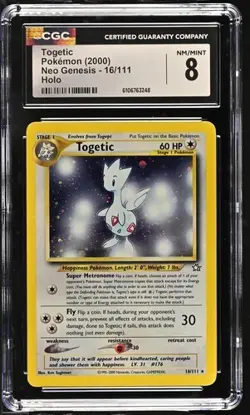 🔥 Togetic #016/111 - 2000 Pokemon Neo Genesis Holo Rare Vintage CGC NM/MINT 8 - Image 1