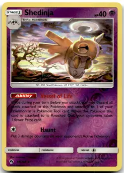 Pokemon Shedinja Lost Thunder SM8 #95/214 Rare Reverse Holo LP SET FILLER *LOOK* - Image 1