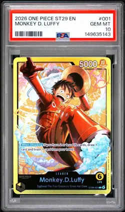 2026 ONE PIECE STARTER DECK ST29-001 EGGHEAD MONKEY D. LUFFY PSA 10 - Image 1