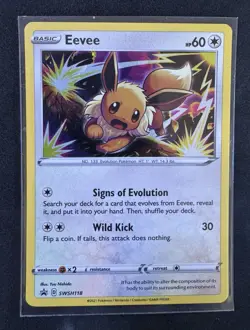 Eevee SWSH118 Holo Sword & Shield Black Star Promo Pokemon Card - Image 1