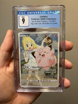 Lillie and Clefairy 178/SM-P DREAM LEAGUE Pokemon Card Indonesia CHR CGC 9 - Image 1