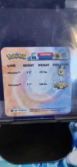 2003 Pokemon Advanced Artbox 3D Makuhita Hariyama #AF19 Lenticular Card - Image 2