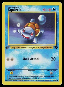 Pokemon Card Team Rocket Squirtle 68/82 1st Edition Common - Image 1