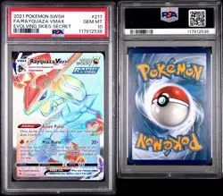 Pokemon TCG Evolving Skies Rayquaza VMAX Rainbow Secret Rare Card 217/203 PSA 10 - Image 1