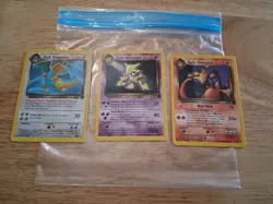 VINTAGE 2000 Pokemon Cards Team Rocket Rare 3-Card Lot Dark Charizard Dragonite - Image 2