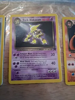 VINTAGE 2000 Pokemon Cards Team Rocket Rare 3-Card Lot Dark Charizard Dragonite - Image 4