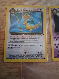 VINTAGE 2000 Pokemon Cards Team Rocket Rare 3-Card Lot Dark Charizard Dragonite - Image 5