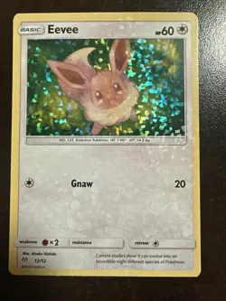 Eevee 12/12 Pokemon TCG McDonald’s Promo Holo Bleed surface Dent - Image 1