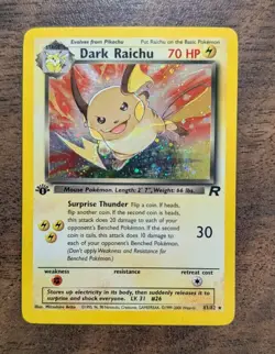 Dark Raichu 83/82 Holo Rare - 1st Edition - Pokemon Team Rocket - NM PSA 9 Pot - Image 1