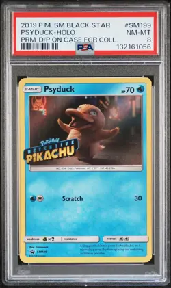 2019 POKEMON SM BLACK STAR PROMO #SM199 PSYDUCK-HOLO PSA 8 - Image 1