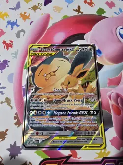 Pokemon TCG Eevee and Snorlax GX SM169 Sun & Moon Promos Holo Card NM Condition - Image 1