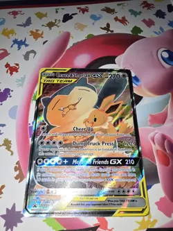 Pokemon TCG Eevee and Snorlax GX SM169 Sun & Moon Promos Holo Card NM Condition - Image 2