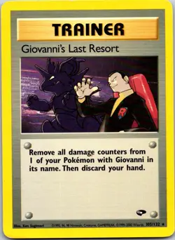 Giovanni's Last Resort 105/132 Gym Challenge Rare Unlimited Pokemon - Image 1