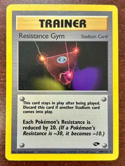 Pokemon Resistance Gym 109/132 Rare Gym Heroes Trainer Card NM Near Mint - Image 1