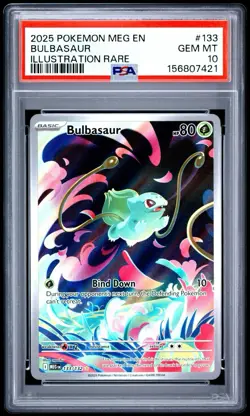 2025 Pokemon Mega Evolutions - Bulbasaur Illustration Rare No. 133 PSA 10 - Image 1