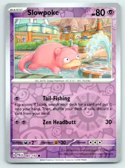 Pokemon Slowpoke SV02: Paldea Evolved PAL Reverse Holo 085/193 NM - Image 1