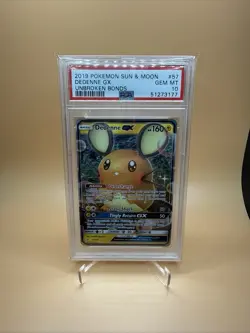 Pokemon PSA 10 GEM MT Dedenne GX 57/214 Unbroken Bonds Holofoil 2019 S#4105 - Image 1