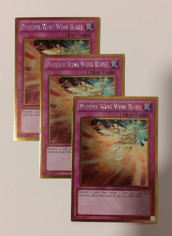 3 x Phoenix Wing Wind Blast (PLAYSET) GOLD RARE Unlimited VLP PGLD-EN070 - Image 1
