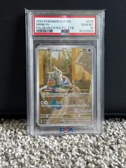 Mimikyu Paldean Fates P.C. ETB 2024 Pokemon SVP Promo Card #075 PSA 10 - Image 1
