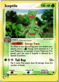 Pokemon Card - Sceptile 20/109 Ruby & Sapphire 2003 Rare Reverse Holo HP - Image 1