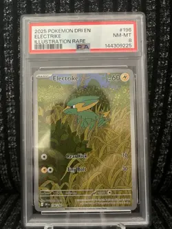 Electrike Destined Rivals 196/182 Illustration Rare PSA 8 Pokemon Card - Image 1