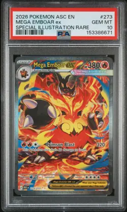 Pokemon Card - Mega Emboar ex 273/217 SIR PSA 10 Gem Mint - Ascended Heroes - Image 1