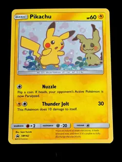 Pokemon 2019 Pikachu SM162 Sun & Moon Black Star Promo Holo Card TCG - Image 1