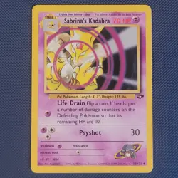 Sabrina's Kadabra 58/132 - Gym Challenge - Uncommon Pokemon Card - MP - Image 1