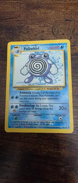 Poliwhirl 38/102 Uncommon Base Set Unlimited Pokemon Moderately Played - Image 1